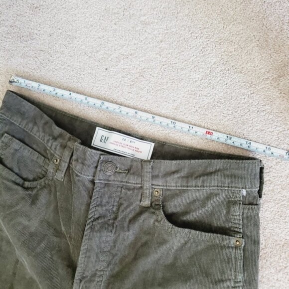 Gap Vintage Slim Straight Highrise Corduroy Forest Green Crop Ankle Jeans 28 - Picture 6 of 9